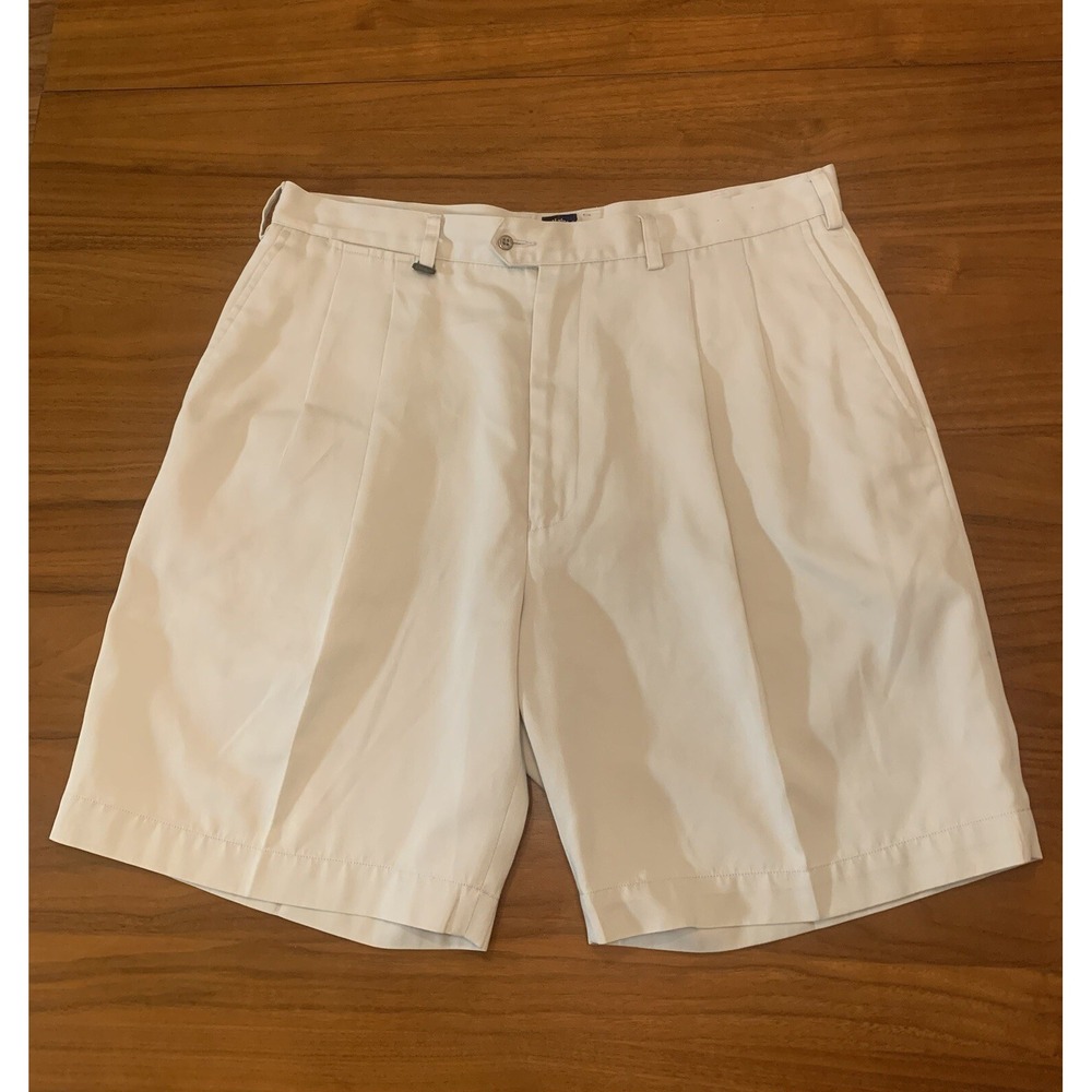 Vintage Callaway Golf Shorts Mens 38 (Fits 36) Beige Chino Pleated 90s Pro Spin